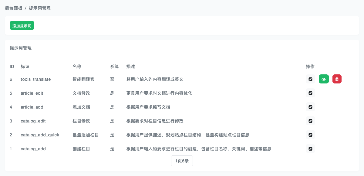 提示词管理